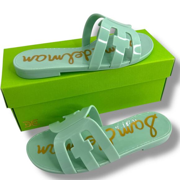 NEW Sam Edelman Mint Jelly Sandals Size 6 Green Blue Seafoam Slides Flats NWT - Picture 10 of 10